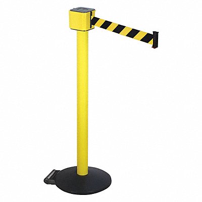 RETRACTA-BELT PM41230YABYD Barrier Post with Belt 40 in H 30 ft L
