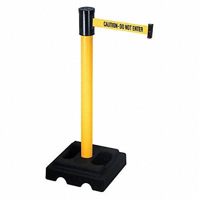 RETRACTA-BELT 322PYWCAU Barrier Post with Belt 40 in H 15 ft L