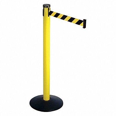 RETRACTA-BELT 301YABYD Barrier Post with Belt 40 in H Sloped