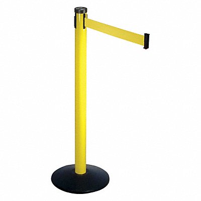 RETRACTA-BELT 301YAYW Barrier Post with Belt 40 in H Sloped