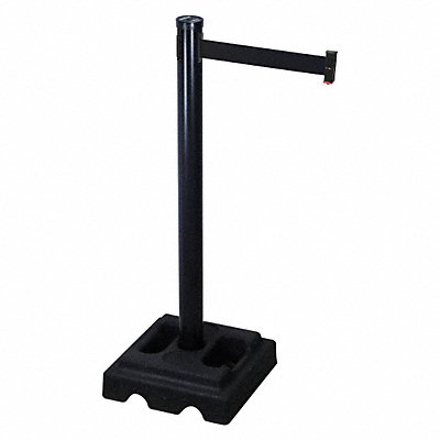 RETRACTA-BELT 302PSBBK Barrier Post with Belt 10 ft L Black
