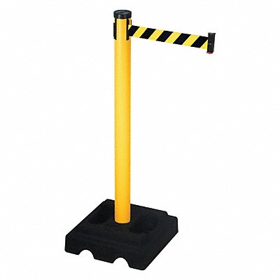 RETRACTA-BELT 302PYWBYD Barrier Post with Belt 40 in H 10 ft L