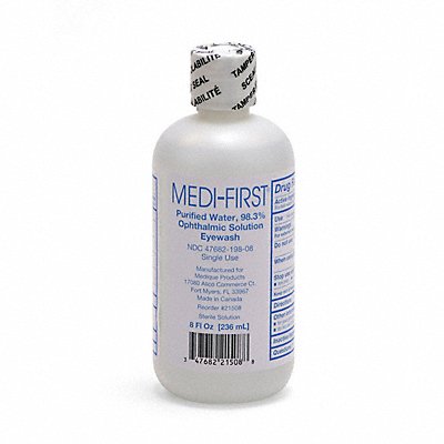 MEDIQUE 21508 Eyewash 8 oz Purified Water