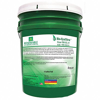RENEWABLE LUBRICANTS 82124 Bio-Based High Temperature Oil 5 Gal