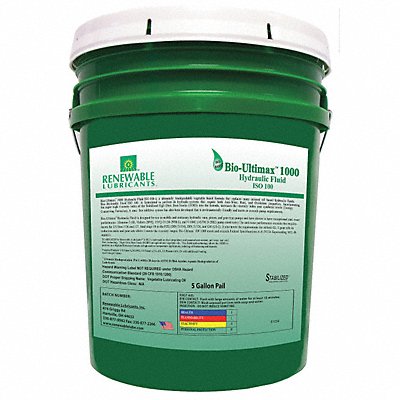 RENEWABLE LUBRICANTS 81034 Biodegradable Hydraulic Oil 5 Gal