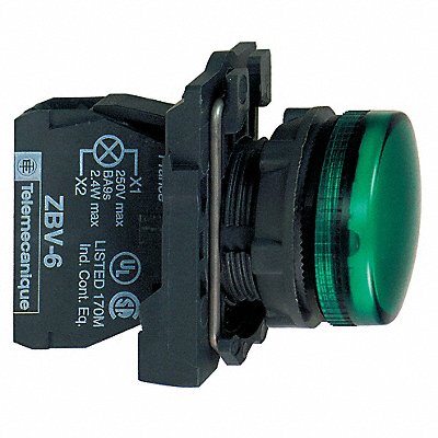 SCHNEIDER ELECTRIC XB5AV63 PilotLight Green 22mm NoLamp Included