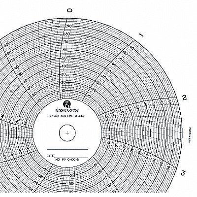 GRAPHIC CONTROLS MCIPV01008 Circular Paper Chart 10 hr 100 pkg