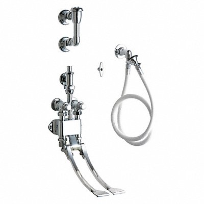 CHICAGO FAUCETS 910GCP Pedal Valve Bed Pan Cleaner With
