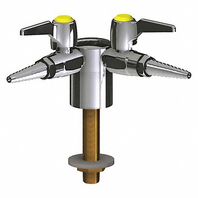 CHICAGO FAUCETS 982WS909AGVCP Turret With Two Ball Valves 90Deg