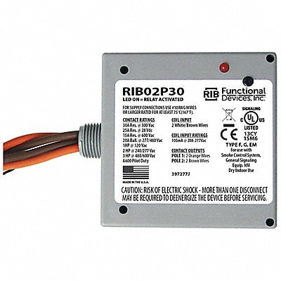 RIB RIB02P30 Pre-Wired Relay 277VAC DPST-NO 30A