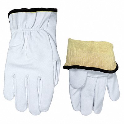 MCR SAFETY 3601KS H5449 Leather Gloves White S PR