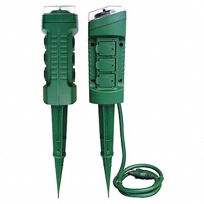 POWER FIRST 21RJ26 Ground Stake 6 Outlet 125V