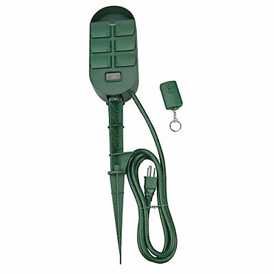 POWER FIRST 21RJ32 Remote Power Stake Outdoor 6 Outlet 125V