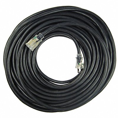 POWER FIRST 21RJ53 Lighted Extension Cord 100ft 12Ga 15A SJTW Blk