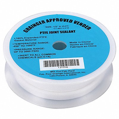 GRAINGER 21TF49 Gasket-Making Tape 1/2 W White