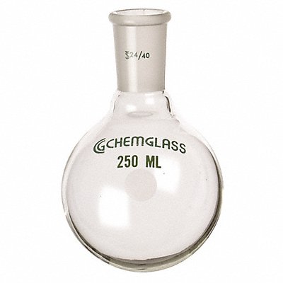 CHEMGLASS CG150617 Round Bottom Flask 250 mL 137 mm H