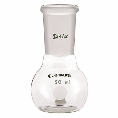CHEMGLASS CG150003 Flat Bottom Flask 250 mL 131 mm H