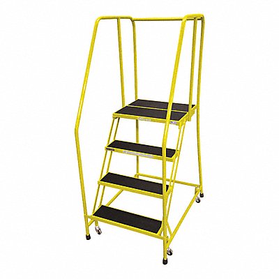 COTTERMAN 1504R2630A2E10B3C2P6 Rolling Ladder Steel 70In. H. Yellow