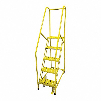 COTTERMAN 1005R1820A6E10B4C2P6 Rolling Ladder Steel 80In. H. Yellow