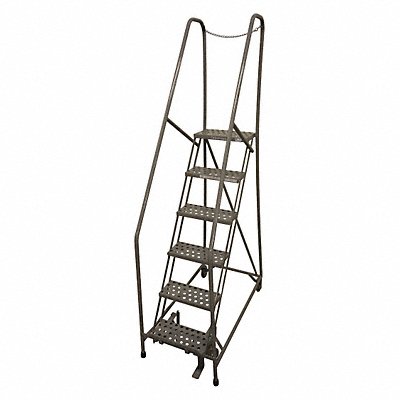 COTTERMAN 1006R2630A3E10B4D3C1P6 Rolling Ladder Steel 90In. H. Grey