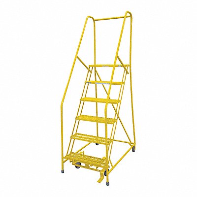COTTERMAN 1006R2630A1E10B4C2P6 Rolling Ladder Steel 90In. H. Yellow