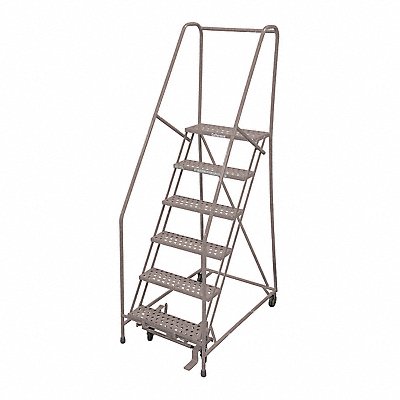 COTTERMAN 1006R2630A6E10B4AC1P6 Rolling Ladder Steel 90In. H. Grey