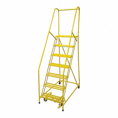 COTTERMAN 1507R2630A3E10B4W4C2P6 Rolling Ladder Steel 100In. H. Yellow