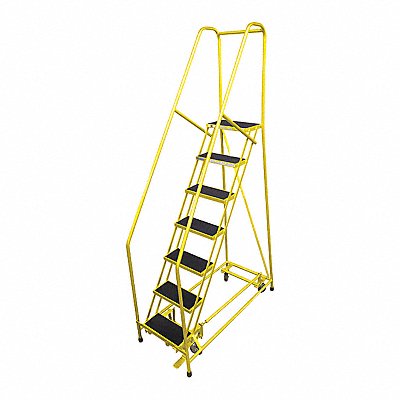 COTTERMAN 1007R1824A6E10B4C2P6 Rolling Ladder Steel 100In. H. Yellow