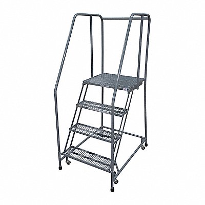 COTTERMAN 1504R1820A1E20B3C1P6 Rolling Ladder Steel 70In. H. Grey