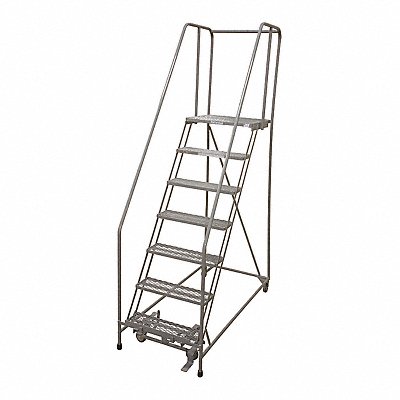 COTTERMAN 1507R1824A6E30B4W4C1P6 Rolling Ladder Steel 100In. H. Grey