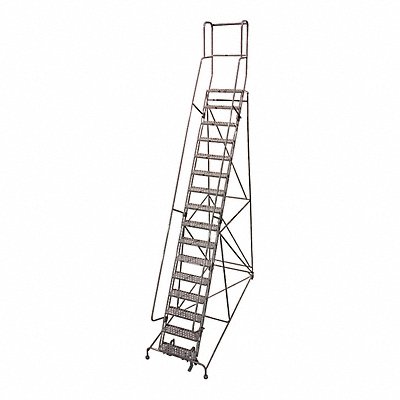 COTTERMAN 1516R3242A1E10B4W4C1P3 Rolling Ladder Steel 202In. H. Grey