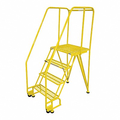 COTTERMAN 4STR26A3E20B8C2P6 Tilt and Roll Ladder Steel 70In. H. Yellow