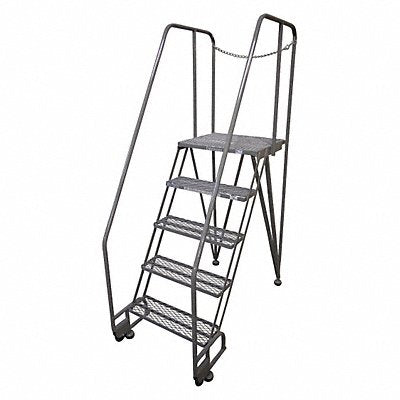 COTTERMAN 6STR26A1E20B8D3C1P6 Tilt and Roll Ladder Steel 90In. H. Grey