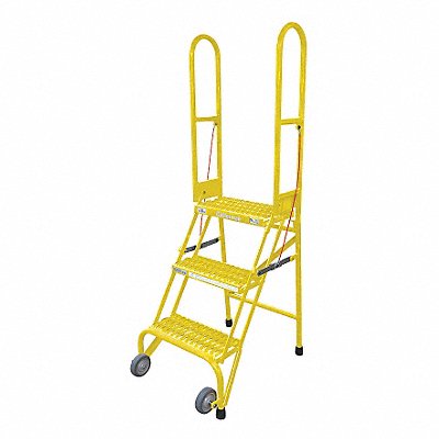 COTTERMAN SAS3A3E10B8C2P6 Rolling Ladder Steel 60In. H. Yellow