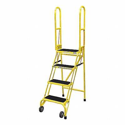COTTERMAN SAS4A2E10B8C2P6 Rolling Ladder Steel 70In. H. Yellow