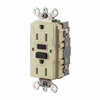 HUBBELL GFSG5262I GFCI Receptacle 15A 125VAC 5-15R Ivory