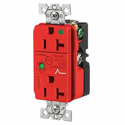 HUBBELL HBL8362RSA Receptacle Red 20 A 2P3W Side 1PK