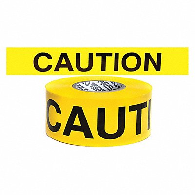 GRAINGER B356Y16200 Barricade Tape Yellow 500 ft L 3 3/4 in