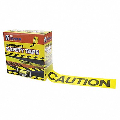 GRAINGER 14090 Barricade Tape Yellow 1 000 ft L 3 in