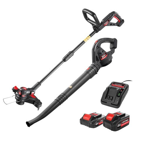 KATANA by Kincrome 220520 18V Lithium-Ion Charge-All Cordless Garden Line Trimmer & Blower Combo Kit