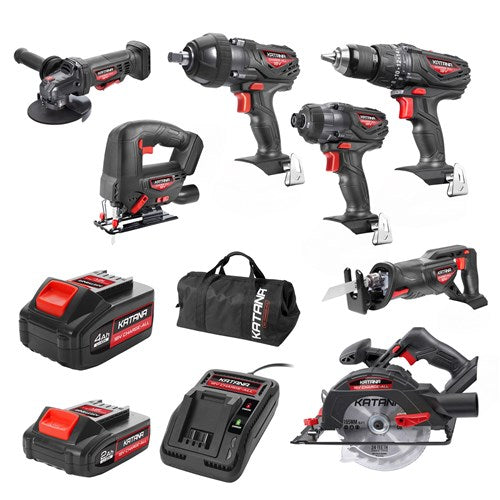 KATANA by Kincrome 220570 18V Lithium-Ion Charge-All DIY 7 Piece Ultimate Combo Kit