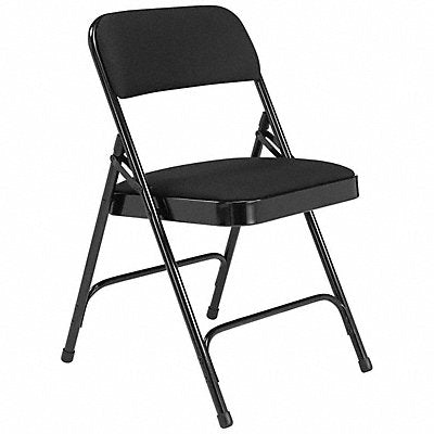 NATIONAL PUBLIC SEATING 2210 Folding Chair Fabric 29-1/2inH Black PK4
