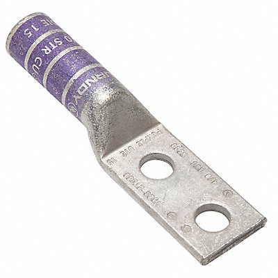 BURNDY YA282TC38 Two Hole Lug Compression Connector Long Purple 15
