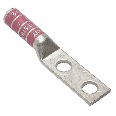BURNDY YA252TC38 Two Hole Lug Compression Connector Long Pink 12/348