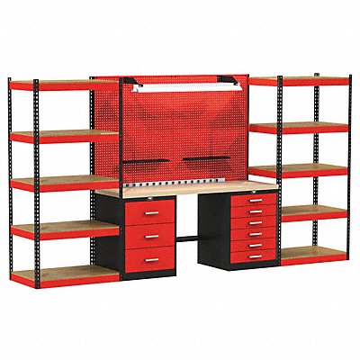 HALLOWELL FKOPENSTORSMM Modular Shelving Set 78 H 132 W 24 D
