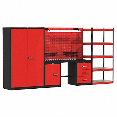 HALLOWELL FKMIXEDSTORLGS Modular Cabinet/Shelving Set 78 H 168 W 24 D