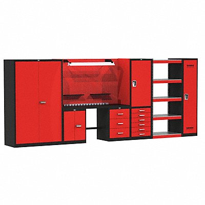 HALLOWELL FKCOMPLETELGS Modular Cabinet/Shelving Set 78 H 210 W 24 D