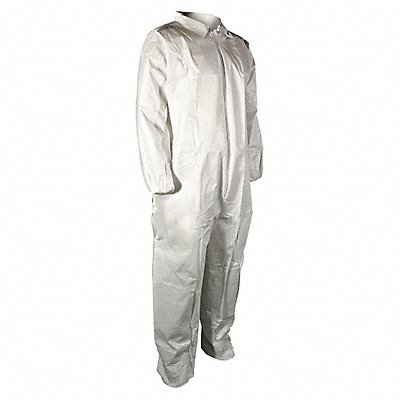 CELLUCAP 5740XXX Collared Coveralls Whte 3XL Elastic PK25