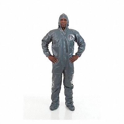 INTERNATIONAL ENVIROGUARD 9119T4XL Hooded Coverall w/Boots Green 4XL PK6