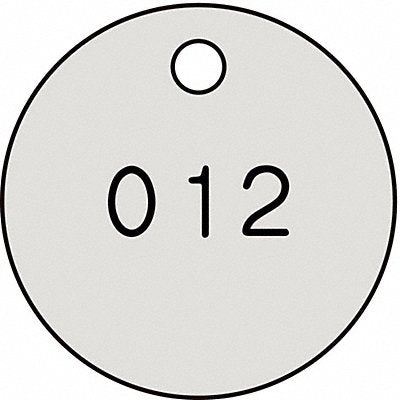 GRAINGER 22FC73 Numbered Tag Plastic 1 1/2in H PK25